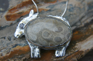 Solid Silver Sheep Necklace 