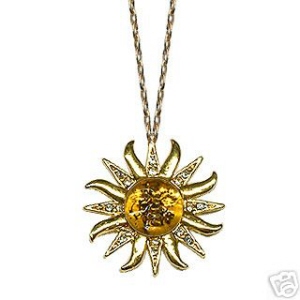 Gold Plated Meteorite Sun Pendant