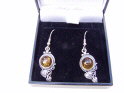 Amber And Silver Earrings