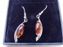 Amber And Silver Earrings