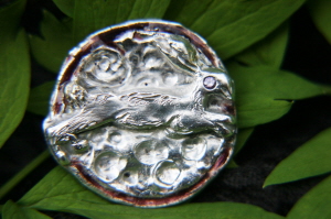 Silver Hare Over The Moon Brooch