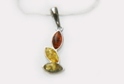 Solid Silver Amber Necklace 