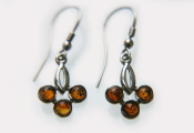 Amber And Silver Earrings 