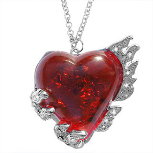 Flaming Heart - Meteorite Pendant