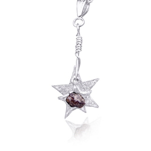Solid Silver Star Meteorite  Necklace