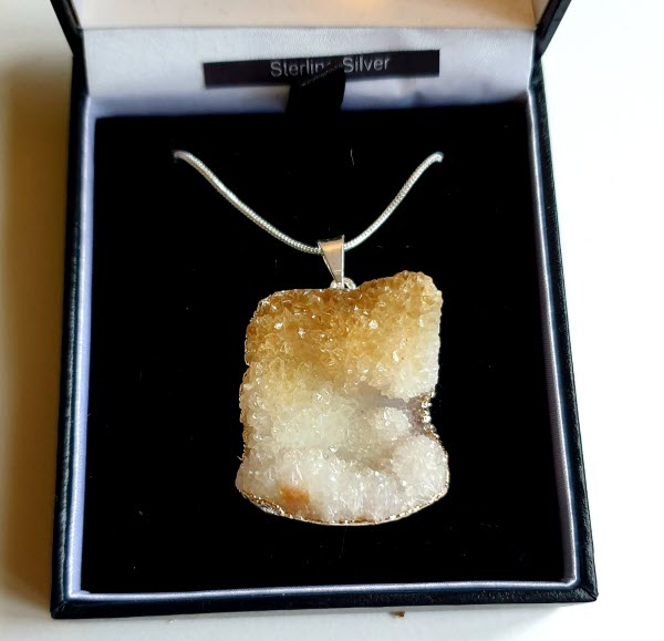 Opal Chip Vial Necklace Teardrop Shaped On Solid Silver Chain