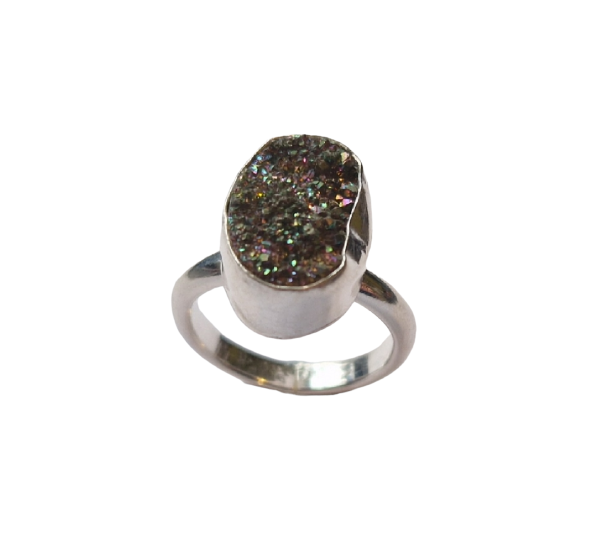 Druzy Quartz Ring Sterling Silver Custom Made XMAS 2022 6